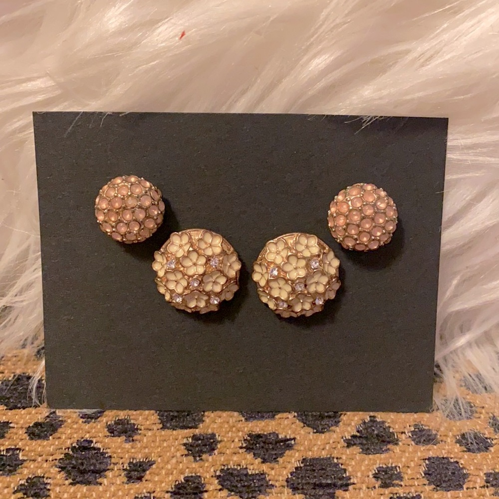Set of Floral Stud Earrings